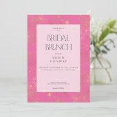 Moderne minimale roze & gouden glitter bruids brun kaart (Staand voorkant)