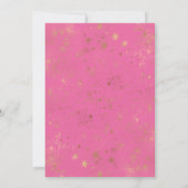 Moderne minimale roze & gouden glitter bruids brun kaart (Achterkant)