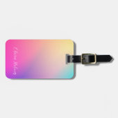 Moderne minimale roze gradiënt gepersonaliseerd bagagelabel (Voorkant horizontaal)