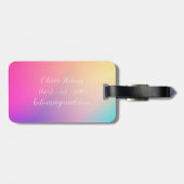 Moderne minimale roze gradiënt gepersonaliseerd bagagelabel (Achterkant horizontaal)