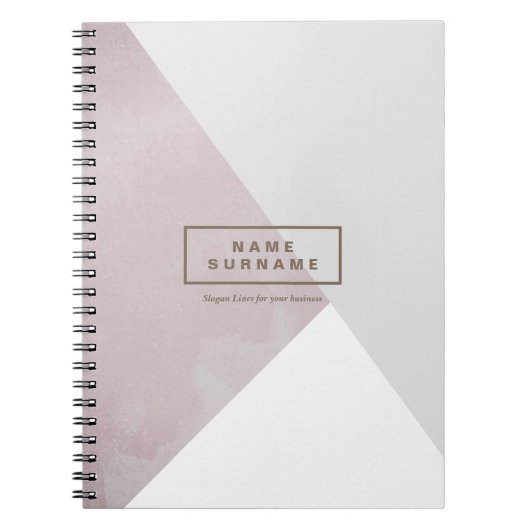 Moderne, minimale roze, levende Geometrische werve Notitieboek (Voorkant)