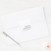 Moderne minimale roze lijn witte professional vierkante sticker (Envelop)