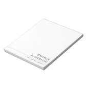 Moderne minimale roze lijn witte professionele notitieblok (Linkerzijde)