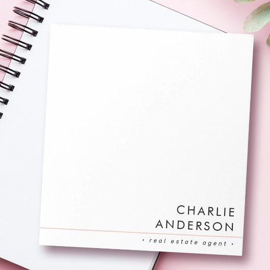 Moderne minimale roze lijn witte professionele notitieblok