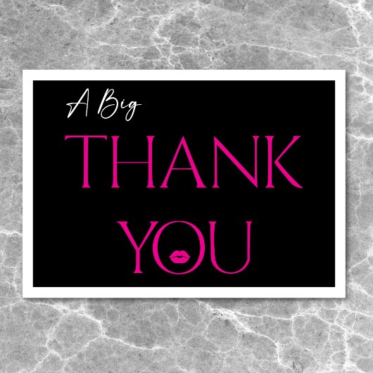 Moderne Minimale Roze Lippen Ze is 30 jarig Bedankkaart