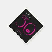 Moderne Minimale Roze Lippen Ze is 30 jarig Servet (Hoek)