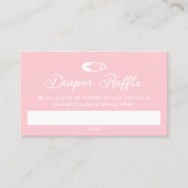 Moderne minimale roze luier loterij ticket informatiekaartje (Voorkant)