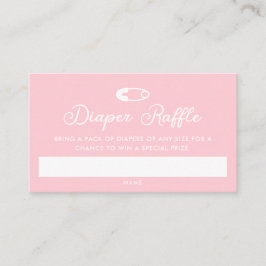 Moderne minimale roze luier loterij ticket informatiekaartje