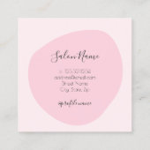 Moderne minimale roze nagels vierkante visitekaartje (Achterkant)