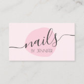 Moderne minimale roze nagels visitekaartje (Voorkant)