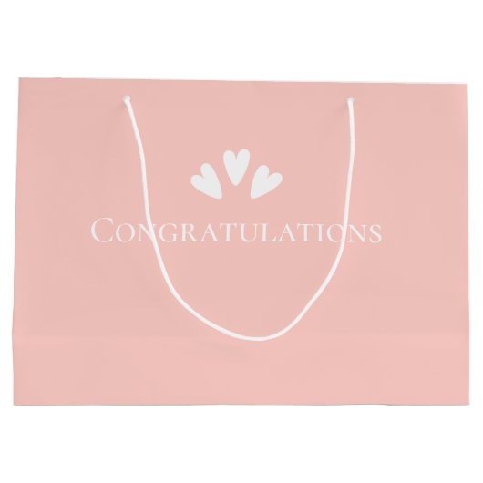 Moderne, minimale roze pasteitjes gefeliciteerd groot cadeauzakje (Achterkant)