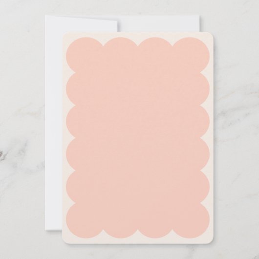 Moderne minimale roze retro golvende rand kaart (Achterkant)