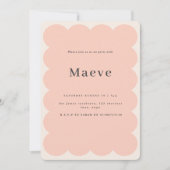 Moderne minimale roze retro golvende rand kaart (Voorkant)