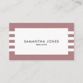 Moderne, minimale roze, roze strepen freelancer visitekaartje (Voorkant)