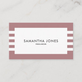 Moderne, minimale roze, roze strepen freelancer visitekaartje