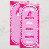 Moderne minimale roze stropdas kleurstof retro boo menu (Voorkant / Achterkant)