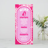 Moderne minimale roze stropdas kleurstof retro boo menu (Staand voorkant)