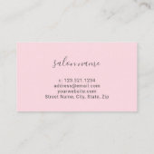 Moderne minimale roze typografische nagels visitekaartje (Achterkant)