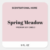 Moderne, minimale roze vierkante kraanlabel vierkante sticker (Voorkant)