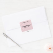 Moderne, minimale roze vierkante kraanlabel vierkante sticker (Envelop)