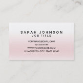 Moderne minimale roze Visitekaartje (Achterkant)