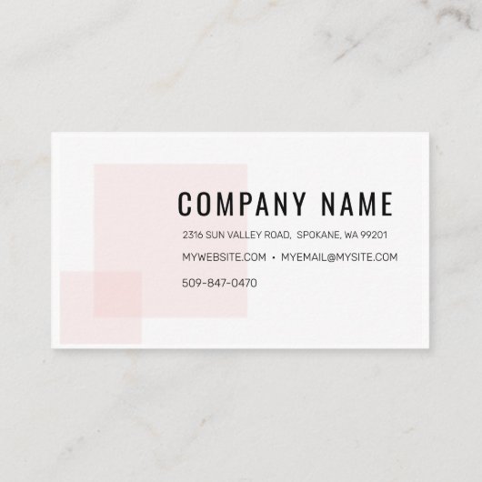 Moderne minimale roze Visitekaartjes op het roze p (Achterkant)