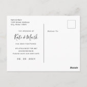 Moderne minimale roze wijzig de datum bekendmaking briefkaart (Achterkant)