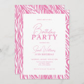 Moderne minimale roze wit 30e verjaardag kaart (Voorkant / Achterkant)