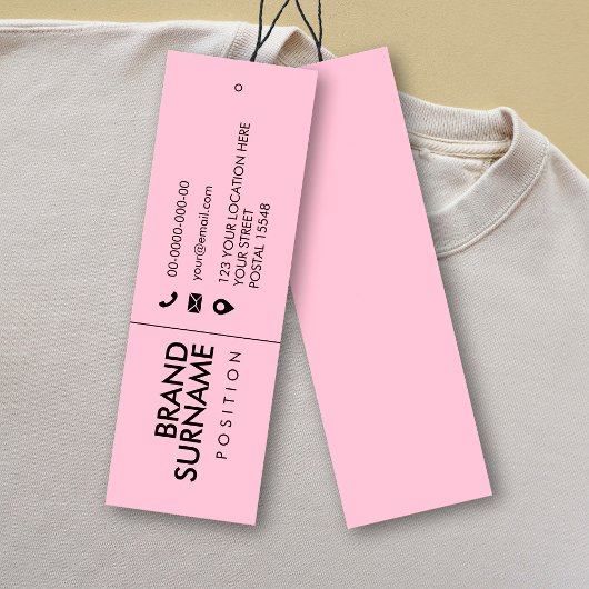 Moderne, minimale roze zakelijke Labels Mini Visitekaartjes