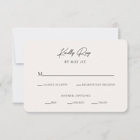 Moderne minimale RSVP Enclosure Kaart (Voorkant)