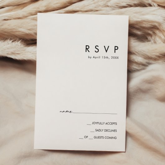 Moderne, minimale RSVP-kaart RSVP Kaartje