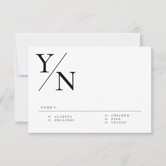 Moderne & Minimale RSVP-kaart RSVP Kaartje (Voorkant)
