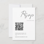 Moderne Minimale RSVP QR-code voor script Kaartje (Voorkant)
