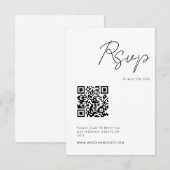 Moderne Minimale RSVP QR-code voor script Kaartje (Voorkant / Achterkant)