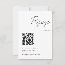 Moderne Minimale RSVP QR-code voor script Kaartje