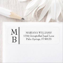 Moderne minimale RSVP (zwart en wit) Etiket