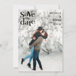 Moderne minimale rustieke foto Save The Date kaart