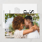 moderne minimale rustieke foto Save The Date kaart (Voorkant / Achterkant)