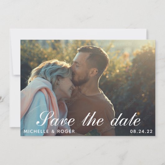moderne minimale rustieke foto Save The Date kaart (Voorkant)