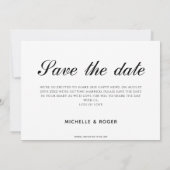 moderne minimale rustieke foto Save The Date kaart (Achterkant)
