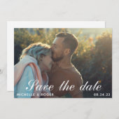 moderne minimale rustieke foto Save The Date kaart (Voorkant / Achterkant)