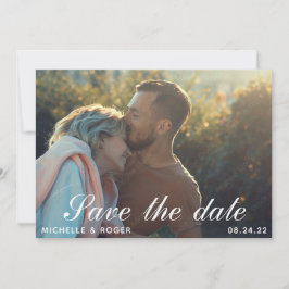 moderne minimale rustieke foto Save The Date kaart