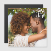 moderne, minimale rustige foto Sla de datumkaart o Magnetische Uitnodiging (Voorkant / Achterkant)