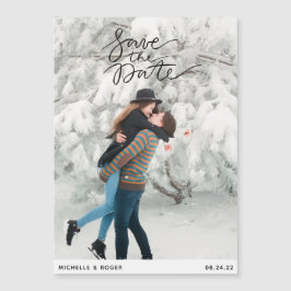 moderne, minimale rustige foto Sla de datumkaart o Magnetische Uitnodiging