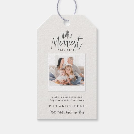 moderne minimale rustige multi-foto cadeaulabel (Voorkant)