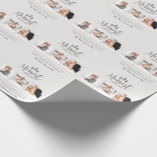 moderne minimale rustige multi-foto cadeaupapier (Hoek)