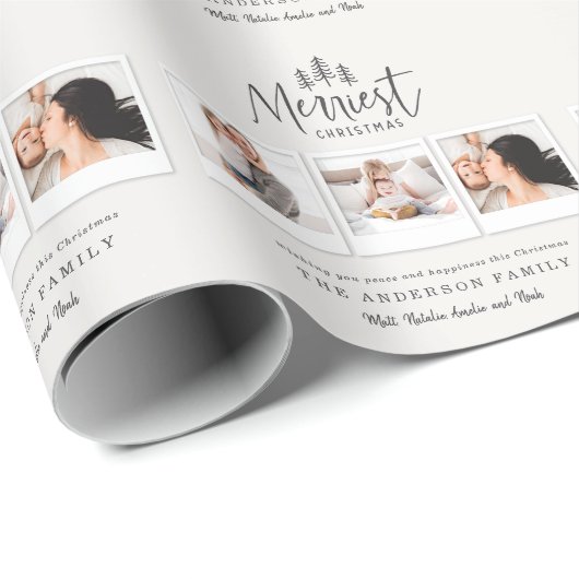 moderne minimale rustige multi-foto cadeaupapier (Rol Hoek)