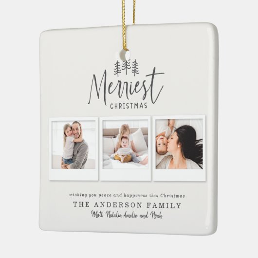 moderne minimale rustige multi-foto keramisch ornament (Links)
