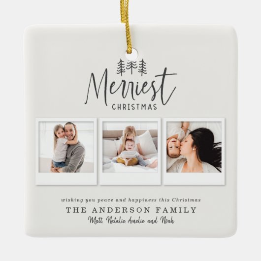 moderne minimale rustige multi-foto keramisch ornament (Voorkant)