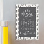 moderne minimale rustige multi-foto magnetisch uitwisbaar vel<br><div class="desc">Vroegste kerstfeestelijke multi-fotokaart. Met elegante,  moderne handgetekende tekst en bomen. De achtergrondkleur kan worden aangepast.</div>